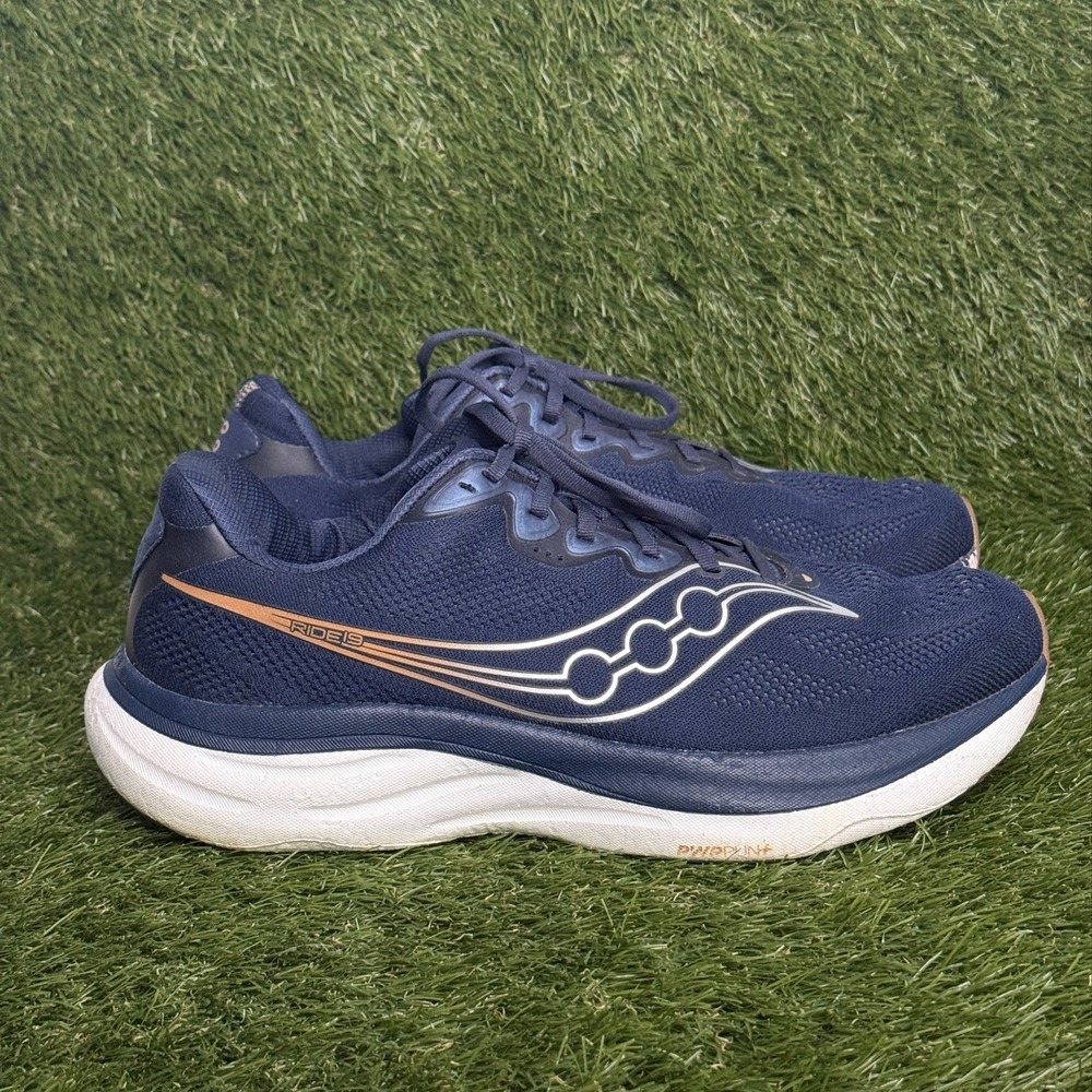 Saucony Ride 19 Mens Size 12 W Blue Athletic Running Walking Shoes S21056-105